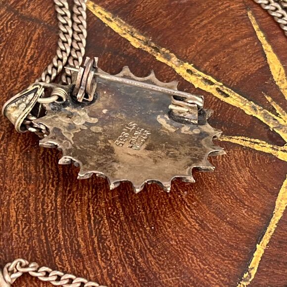 Vintage Carnelian Necklace Gothic Style 935 Sterling Silver whimsygoth - Picture 4 of 7